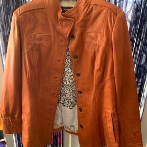 Burnt orange leather jacket